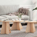 Sofabord 3 pcs Naturfarvet