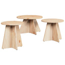 Sofabord 3 pcs Naturfarvet