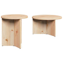 Sofabord 2 pcs Naturfarvet Massivt fyrretræ