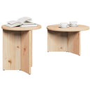 Sofabord 2 pcs Naturfarvet Massivt fyrretræ