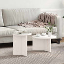 Sofabord 2 pcs Hvid Massivt fyrretræ