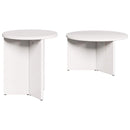 Sofabord 2 pcs Hvid Massivt fyrretræ