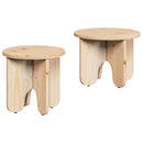 Sofabord 2 pcs Naturfarvet Massivt fyrretræ