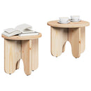 Sofabord 2 pcs Naturfarvet Massivt fyrretræ