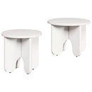 Sofabord 2 pcs Hvid Massivt fyrretræ