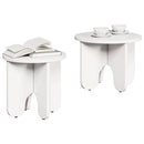 Sofabord 2 pcs Hvid Massivt fyrretræ