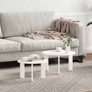 Sofabord 2 pcs Hvid Massivt fyrretræ