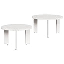 Sofabord 2 pcs Hvid Massivt fyrretræ
