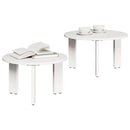 Sofabord 2 pcs Hvid Massivt fyrretræ