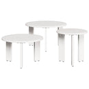 Sofabord 3 pcs Hvid Massivt fyrretræ