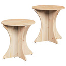 Sofabord 2 pcs Naturfarvet Massivt fyrretræ
