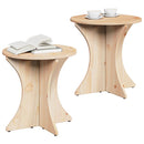 Sofabord 2 pcs Naturfarvet Massivt fyrretræ
