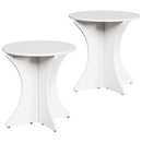 Sofabord 2 pcs Hvid Massivt fyrretræ