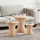 Sofabord 3 pcs Naturfarvet