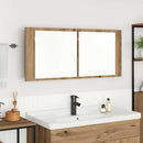 LED Spejlskab Artisan Egetræ 100 x 12 x 45 cm Konstrueret træ