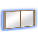 LED Spejlskab Artisan Egetræ 100 x 12 x 45 cm Konstrueret træ