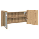 LED Spejlskab Artisan Egetræ 100 x 12 x 45 cm Konstrueret træ