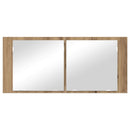LED Spejlskab Artisan Egetræ 100 x 12 x 45 cm Konstrueret træ