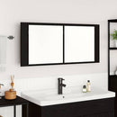 LED Spejlskab med dør Sort eg 100 x 12 x 45 cm Konstrueret træ