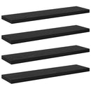 Boghylde Bræt 4 pcs Sort 40 x 10 x 1,5 cm Konstrueret træ