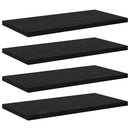 Boghylde Bræt 4 pcs Sort 40 x 20 x 1,5 cm Konstrueret træ