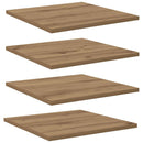 Boghylde Bræt 4 pcs Brun 40 x 40 x 1,5 cm Konstrueret træ