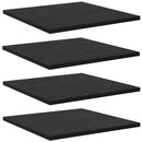 Boghylde Bræt 4 pcs Sort 40 x 40 x 1,5 cm Konstrueret træ