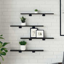 Boghylde Bræt 4 pcs Sort 60 x 10 x 1,5 cm Konstrueret træ