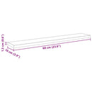 Boghylde Bræt 4 pcs Sort 60 x 10 x 1,5 cm Konstrueret træ