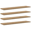 Boghylde Bræt 4 pcs Brun 80 x 20 x 1,5 cm Konstrueret træ