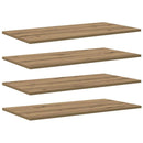 Boghylde Bræt 4 pcs Brun 80 x 40 x 1,5 cm Konstrueret træ