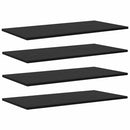 Boghylde Bræt 4 pcs Sort 80 x 40 x 1,5 cm Konstrueret træ