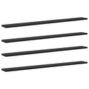 Boghylde Bræt 4 pcs Sort 100 x 10 x 1,5 cm Konstrueret træ