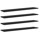 Boghylde Bræt 4 pcs Sort 100 x 20 x 1,5 cm Konstrueret træ