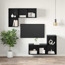 TV-møbelsæt Vægmonteret Sort eg 37 x 37 x 72 cm Konstrueret træ