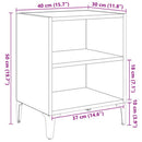 Natskab 2 pcs Sort eg 40 x 30 x 50 cm Konstrueret træ