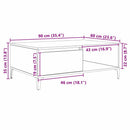 Sofabord artisan eg 90 x 60 x 35 cm Konstrueret træ