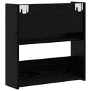 Sko skab med hylde Sort eg 60 x 18 x 60 cm Konstrueret træ