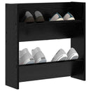 Sko skab med hylde Sort eg 60 x 18 x 60 cm Konstrueret træ