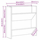 Sko skab med hylde Sort eg 60 x 18 x 60 cm Konstrueret træ