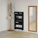 Sko skab 2 pcs Sort eg 60 x 18 x 60 cm Konstrueret træ