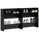 Sko skab 2 pcs Sort eg 60 x 18 x 60 cm Konstrueret træ