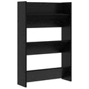 Sko skab med hylde Sort eg 60 x 18 x 90 cm Konstrueret træ