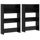 Sko skab 2 pcs Sort eg 60 x 18 x 90 cm Konstrueret træ