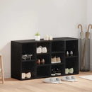 Sko bænk med hylde Sort eg 103 x 30 x 54,5 cm Konstrueret træ