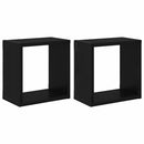 Væghylder med hylde Vægmonteret 2 pcs Sort eg Konstrueret træ