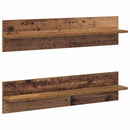 Væghylde 2 pcs Gammelt træ 80 x 11,5 x 18 cm Konstrueret træ