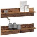Væghylde 2 pcs Gammelt træ 80 x 11,5 x 18 cm Konstrueret træ