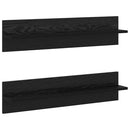 Væghylde 2 pcs Sort eg 80 x 11,5 x 18 cm Konstrueret træ