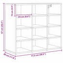 Sko skab Gammelt træ 77,5 x 30 x 67 cm Konstrueret træ